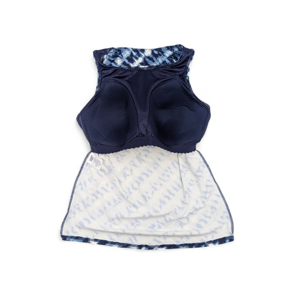 LANDS' END Size 10DD-Cup High Neck Modest Tankini NAVY/WHITE BIAS TIE DYE *NEW* - Picture 7 of 7